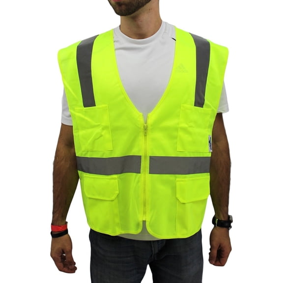3XL Lime Safety Vest/ 4 Pockets ANSI/ISEA 107-2015 Class 2