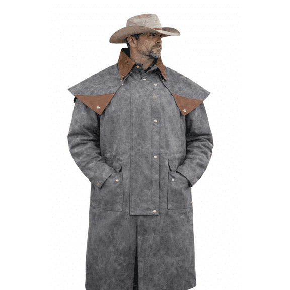 3XL  Mens Oilskin Western Australian Waterproof Duster Coat Jacket 23101GR