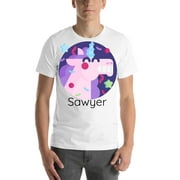 3XL Personalized Party Unicorn Sawyer Short Sleeve Cotton T-Shirt By Undefined Gifts