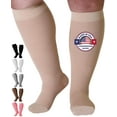 thumbnail image 1 of Wide Calf Compression Knee High for Men and Women 20-30mmHg Beige, 3X-Large, 1 of 18
