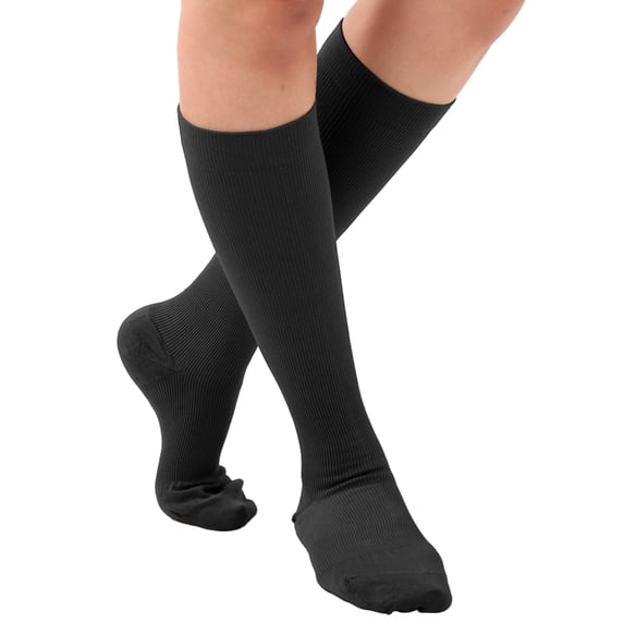 Women and Men Compression Knee High for Swelling 20-30mmHg Black, 3X-Large