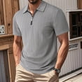 thumbnail image 1 of 3XLT Men's Polo Shirts With Pocket Summertime Fashion Elasticity Casual Loose Zipper Lapel Short Sleeve, 1 of 9