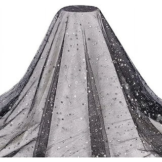 Tulle Fabric Glitter Spray Silver By The Meter for Wedding Dresses Skirts  Sewing Black Soft Encrypted Diy Mesh Yarn Cloth Summer