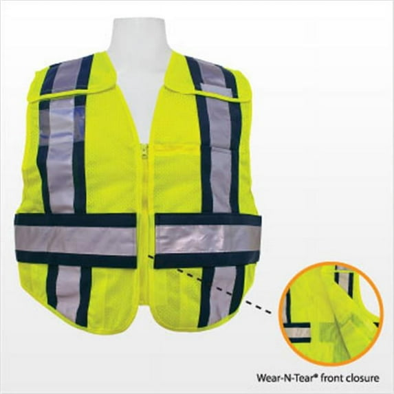 3asafety PV1601-3XL Police - Lime 5 Point Breakaway Vest - 3XL