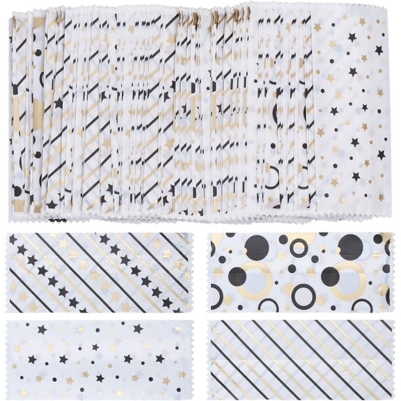 3bags 600 Pcs Star Nougats Candy Bags Candy Wrappers Nougat Round Dot Candy Wrappers Nougat Candy Wrappers Packing Bags Pouch for Candies Making Party Supplies Gold