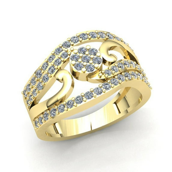 3carat Round Brilliant Cut Ladies Bridal Cluster Fancy Anniversary Engagement Ring Solid 18K Rose, White or Yellow Gold G SI1