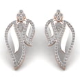 thumbnail image 1 of 3carat Round Cut Diamond Ladies Leaf Fancy Earrings Solid 14K Rose, White or Yellow Gold GH SI1, 1 of 3