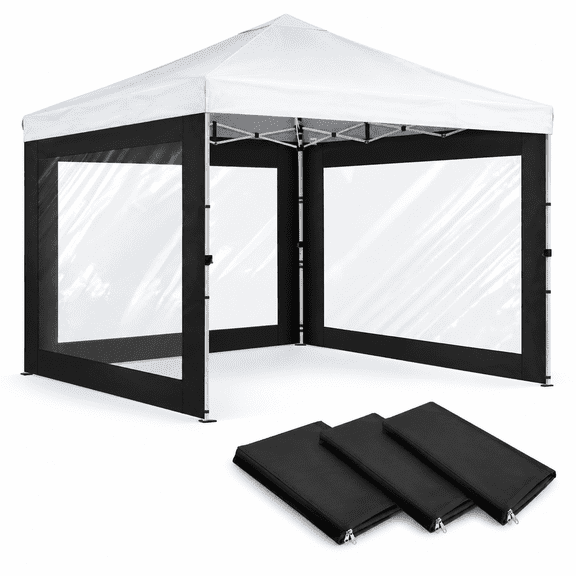 3clear Sidewalls For 10x10 Pop Up Black(sidewalls Only)