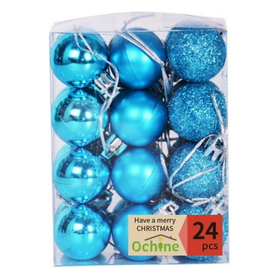 3cm/1.18" Christmas Ball Ornaments Shatterproof Clear Large Plastic Hanging Ball Decorative Baubles Set with Stuffed Delicate Decorations
