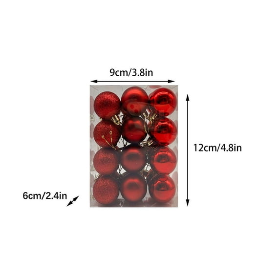 3cm Christmas Tree Ornament Set 24 Pieces Miniature Bauble Collection Holiday Decorations For Small Trees Wreaths And Festive