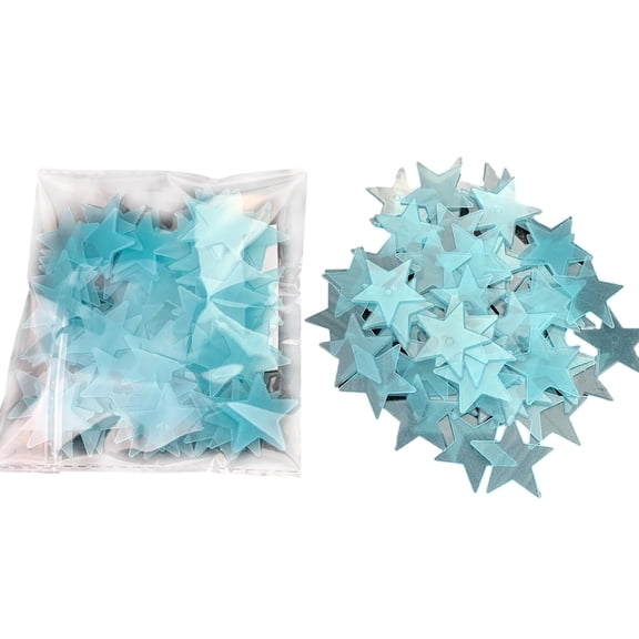 3cm Glow in The Dark Stars for Ceiling, 100Pcs Wall Stickers Inculding Moon and Stars Decor, Glow in The Dark Wall Decals
