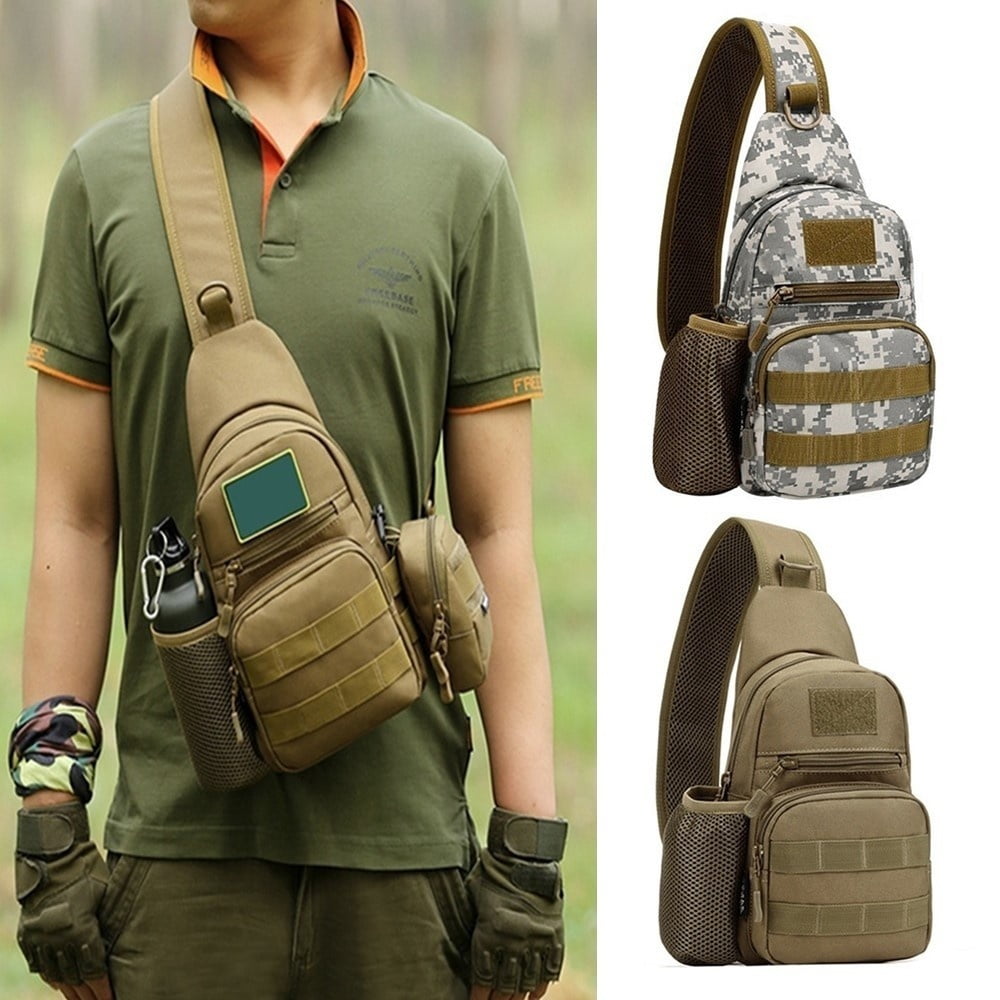 Vintage Tactical Four Buckles Waist Bag Outdoor Messenger Bag Men's Leather  Briefcase Bag Canvas Shoulder Bag, Shoulder Bags