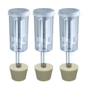3ct. - 3 Piece Airlock with #6.5 Stopper - Set of 3 Cylinder Airlock