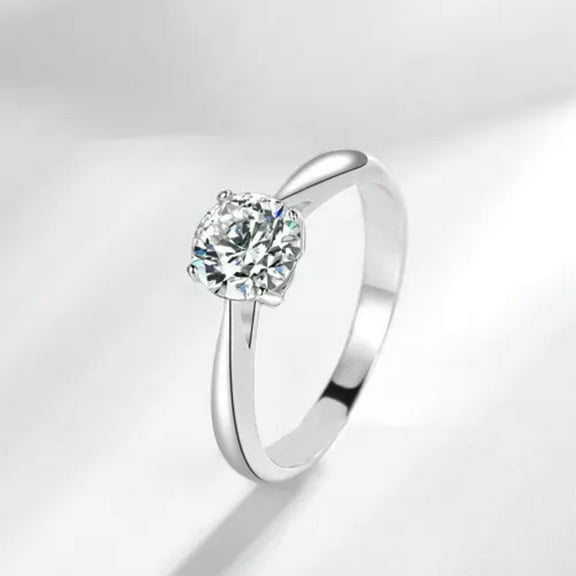 3ct AAA CZ Round Wedding Band Women's 925 Silver 4-claw Engagement Ring Size 4-9