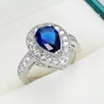 thumbnail image 1 of 3ct Blue Zirconia Water Drop AAA CZ Band Women's 925 Silver Wedding Ring Sz 6-10, 1 of 4