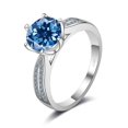 thumbnail image 1 of 3ct Moissanite Engagement Ring for Women Round Cut D Color VVS1 925 Sterling Silver Diamond Rings Moissanite Anniversary Promise Wedding Rings for Women with Certificate, 1 of 9