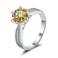 thumbnail image 1 of 3ct Moissanite Engagement Ring for Women Round Cut D Color VVS1 925 Sterling Silver Diamond Rings Moissanite Anniversary Promise Wedding Rings for Women with Certificate, 1 of 9