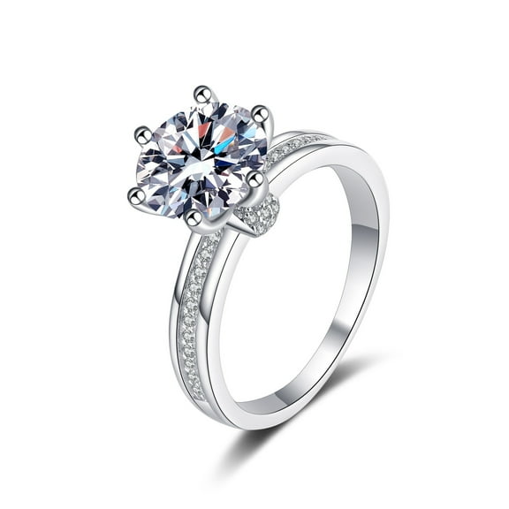 3ct Moissanite Engagement Rings for Women 3ct Round Cut D Color VVS1 Diamond Rings Moissanite Wedding Rings for Women with Certificate