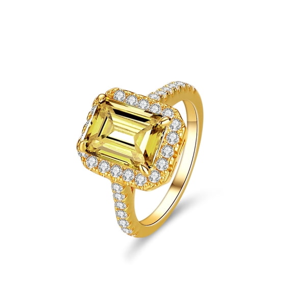 3ct Moissanite Engagement Rings for Women Emerald Cut D Color VVS1 S925 Sterling Silver Women Gold Rings Moissanite Rings with Certificate