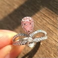 thumbnail image 1 of 3ct Pink&White Water Drop CZ Wedding Band 925 Silver Women's Crown Ring Size 4-9, 1 of 4