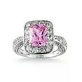 thumbnail image 1 of 3ct Princess Cut Pink&White CZ Band Women White Gold Filled Wedding Ring Sz 6-10, 1 of 4