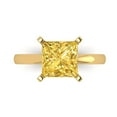 thumbnail image 1 of Clara Pucci 14K Yellow Gold 3ct Yellow Solitaire Ring for Women, 1 of 8