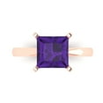 thumbnail image 1 of Solitaire Engagement Ring for Women - 3ct Natural Amethyst in 14K Rose Gold Promise Ring, 1 of 6