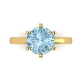 thumbnail image 1 of Clara Pucci 14K Yellow Gold 3ct Blue Solitaire Ring for Women, 1 of 8