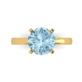 thumbnail image 1 of Clara Pucci 14K Yellow Gold 3ct Blue Solitaire Ring for Women, 1 of 8