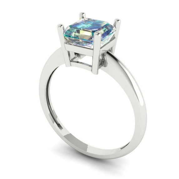 3ct Round Cut Blue Natural Sky Blue Topaz 18k Yellow Gold Engraving Statement Bridal Wedding Solitaire Designer Ring Size 9.75