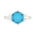 thumbnail image 1 of Clara Pucci 14K White Gold 3ct Turquoise Solitaire Ring for Women, 1 of 8