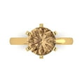 thumbnail image 1 of Clara Pucci 14K Yellow Gold 3ct Champagne Solitaire Ring for Women, 1 of 8
