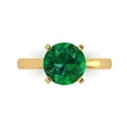 thumbnail image 1 of Clara Pucci 14K Yellow Gold 3ct Emerald Solitaire Ring for Women, 1 of 8