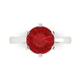 thumbnail image 1 of 3ct Round Cut Pink Tourmaline 18k White Gold Engraving Statement Bridal Wedding Solitaire Designer Ring Size 5, 1 of 5