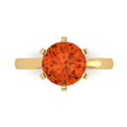 thumbnail image 1 of Clara Pucci 14K Yellow Gold 3ct Red Solitaire Ring for Women, 1 of 8