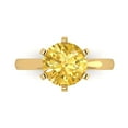 thumbnail image 1 of Clara Pucci 14K Yellow Gold 3ct Yellow Solitaire Ring for Women, 1 of 8