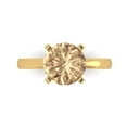 thumbnail image 1 of 3ct Round Cut Yellow Moissanite 18k Yellow Gold Engraving Statement Bridal Wedding Solitaire Designer Ring Size 3.5, 1 of 5
