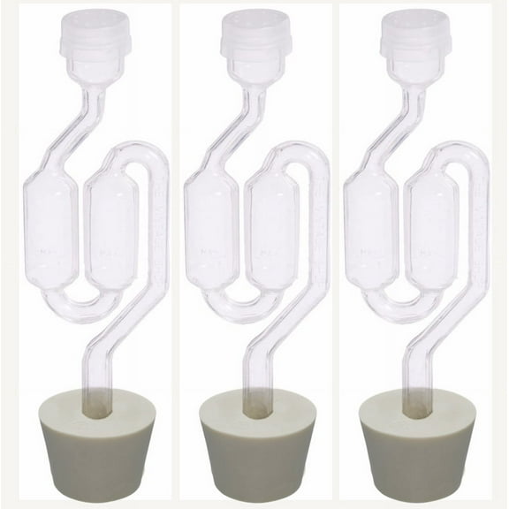 3ct. - S-Shape Airlock with #7 Stopper - Set of 3 (Bubble Airlock) Model: (Ho...