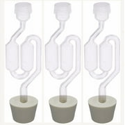 3ct. - S-Shape Airlock with #7 Stopper - Set of 3 (Bubble Airlock)