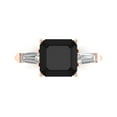 thumbnail image 1 of Clara Pucci 14K Rose Gold Solid Gold Onyx Three-Stone Anniversary Ring for Women - 3 cttw Asscher Cut, 1 of 8