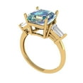 thumbnail image 1 of 3ct asscher cut blue moissanite 14k yellow gold 3 stone Bridal Wedding Engagement Promise Anniversary Ring for Women size 9.25, 1 of 7