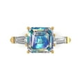 thumbnail image 1 of Clara Pucci 14K Yellow Gold 3ct BlueMoissanite Three-Stone Ring for Women, 1 of 8