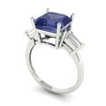 thumbnail image 1 of 3ct asscher cut blue tanzanite 14k white gold 3 stone Bridal Wedding Engagement Promise Anniversary Ring for Women size 7.25, 1 of 7