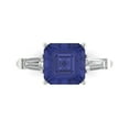 thumbnail image 1 of Clara Pucci 14K White Gold 3ct Tanzanite Three-Stone Ring for Women, 1 of 8