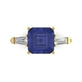 thumbnail image 1 of Clara Pucci 14K Yellow Gold 3ct Tanzanite Three-Stone Ring for Women, 1 of 8