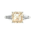 thumbnail image 1 of Clara Pucci 14K White Gold 3ct Morganite Three-Stone Ring for Women, 1 of 8