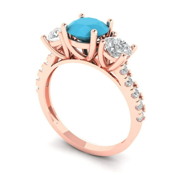 3ct asscher cut natural sky blue topaz 18k white gold engraving statement Bridal Wedding three-stone Designer Ring size 8.75