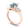 thumbnail image 1 of 3ct asscher cut natural swiss blue topaz 14k white gold engraving statement Bridal Wedding three-stone Designer Ring size 9.25, 1 of 7