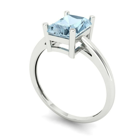 3ct asscher cut natural swiss blue topaz 18k yellow gold engraving statement Bridal Wedding 3 stone Designer Ring size 7.25