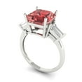 thumbnail image 1 of 3ct asscher cut red natural garnet 18k white gold 3 stoneBridal Wedding Engagement Promise Anniversary Ring for Women size 5, 1 of 7